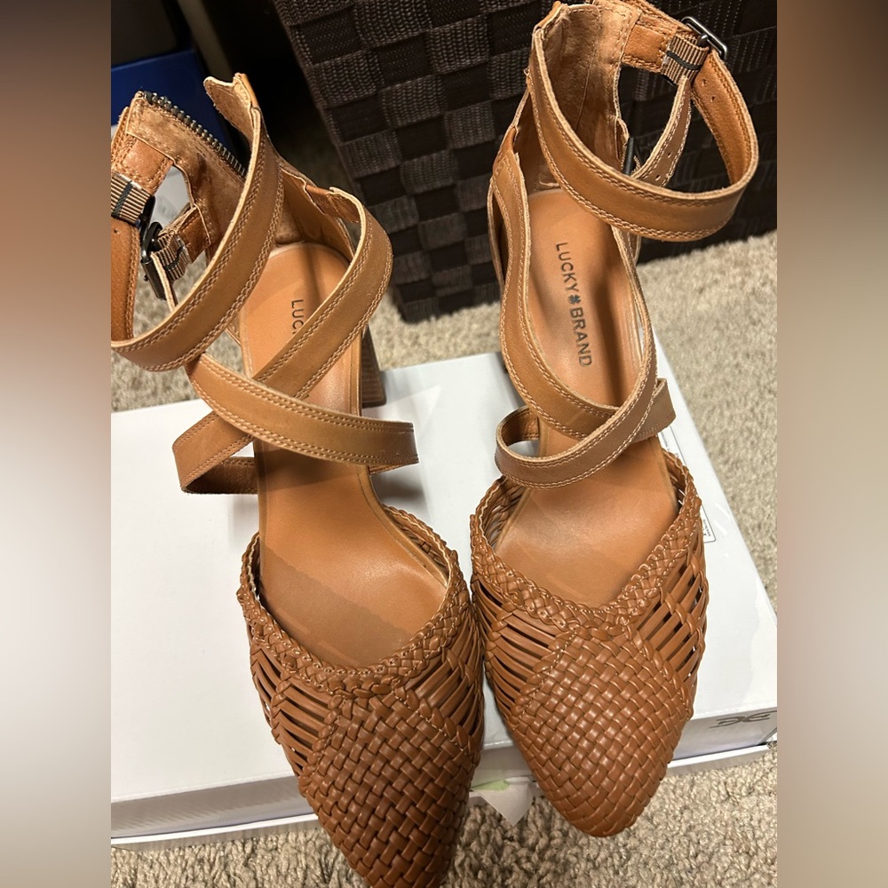 Lucky Brand Brown Woven Heels